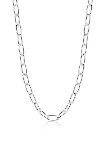 Nialaya Men's Necklace Sterling Silver Paperclip Chain 22 Inches / 55.88 cm